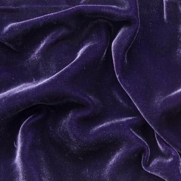 STRETCH SILK/ VISCOSE VELVET PLUM