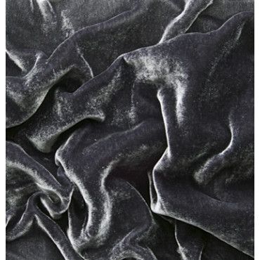 STRETCH SILK/ VISCOSE VELVET GUNMETAL